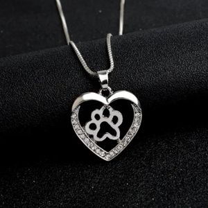 Puppy Love Paw Print Diamond Pendant Necklace